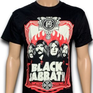 Black Sabbath Red Flames Band Shirt