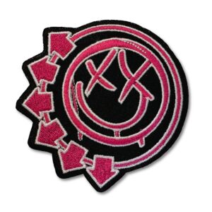 Blink 182 Pink Six Arrow Smiley Embroidered Patch