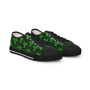 Biohazard Dripping Black And Green Pattern All Over Print Low Top Sneakers