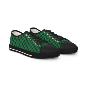 Bigfoot Pattern Green All Over Print Low Top Sneakers