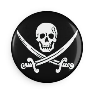 Jolly Roger Button Magnet - Round