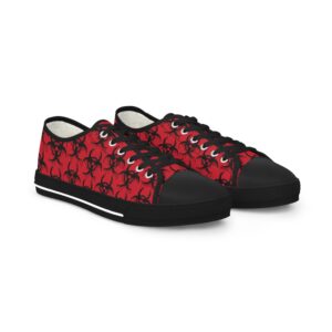 Biohazard Dripping Red And Black Pattern All Over Print Low Top Sneakers