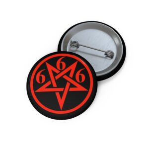 666 Red And Black Pin Buttons